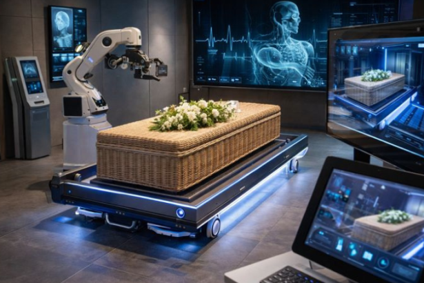 Tiago Oliva Schietti mostra como a tecnologia apoia os serviços funerários.