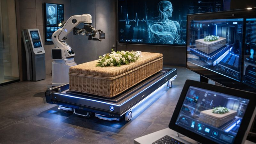 Tiago Oliva Schietti mostra como a tecnologia apoia os serviços funerários.